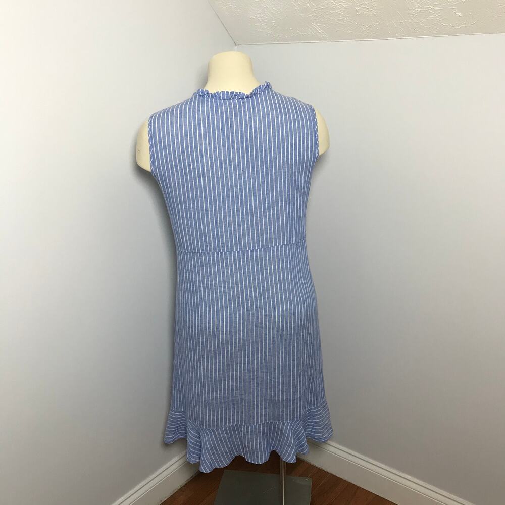 FLAX Linen Chevron Stripe Sleeveless Dress – Size Large Midi - Picture 4 of 9
